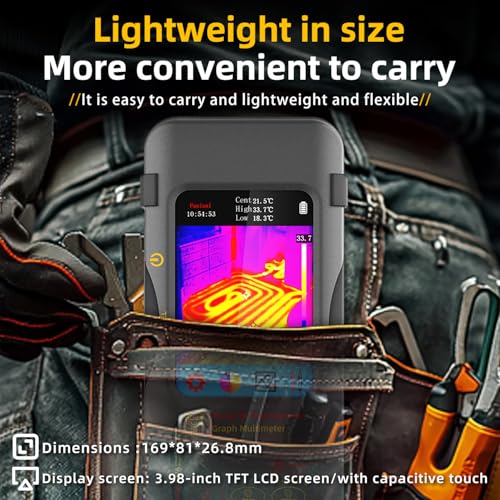 BSIDE SH7A Wärmebildkamera Multimeter 320×320 Auflösung mit 20000 Wörtern Multimeter 3.98’’ TFT Touchscreen 25Hz Infrarot Wärmebildkamera (-20-550℃) 15 Wärmebildpaletten TRMS Auto-Ranging Multimeter
