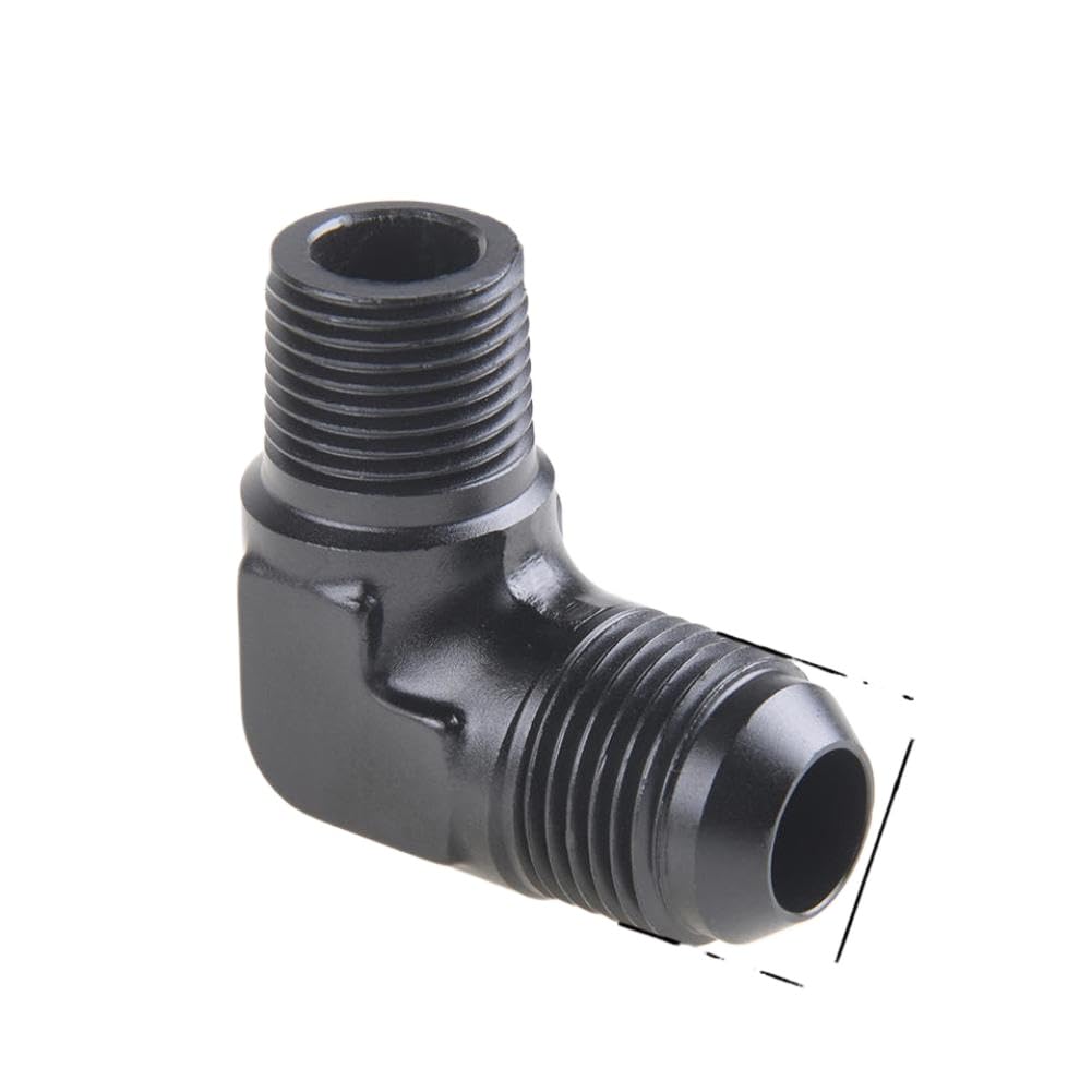 90 Degree Male Flare to 1/4 NPT Adapter Connector 6AN 8AN 10AN(AN8-3 8)