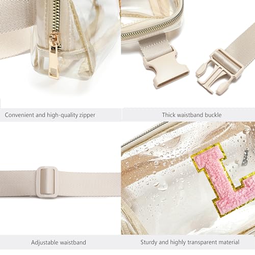 Image of Clear Belt Bag Stadium Approved for Women Men - Adjustable Strap Fanny Pack Crossbody Waist Bag for Concerts Sports Travelling Hiking Running (Z-Clear-L)