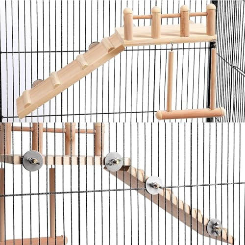 Perchoir pour perroquets avec balançoire pour cages d'inséparables - 7