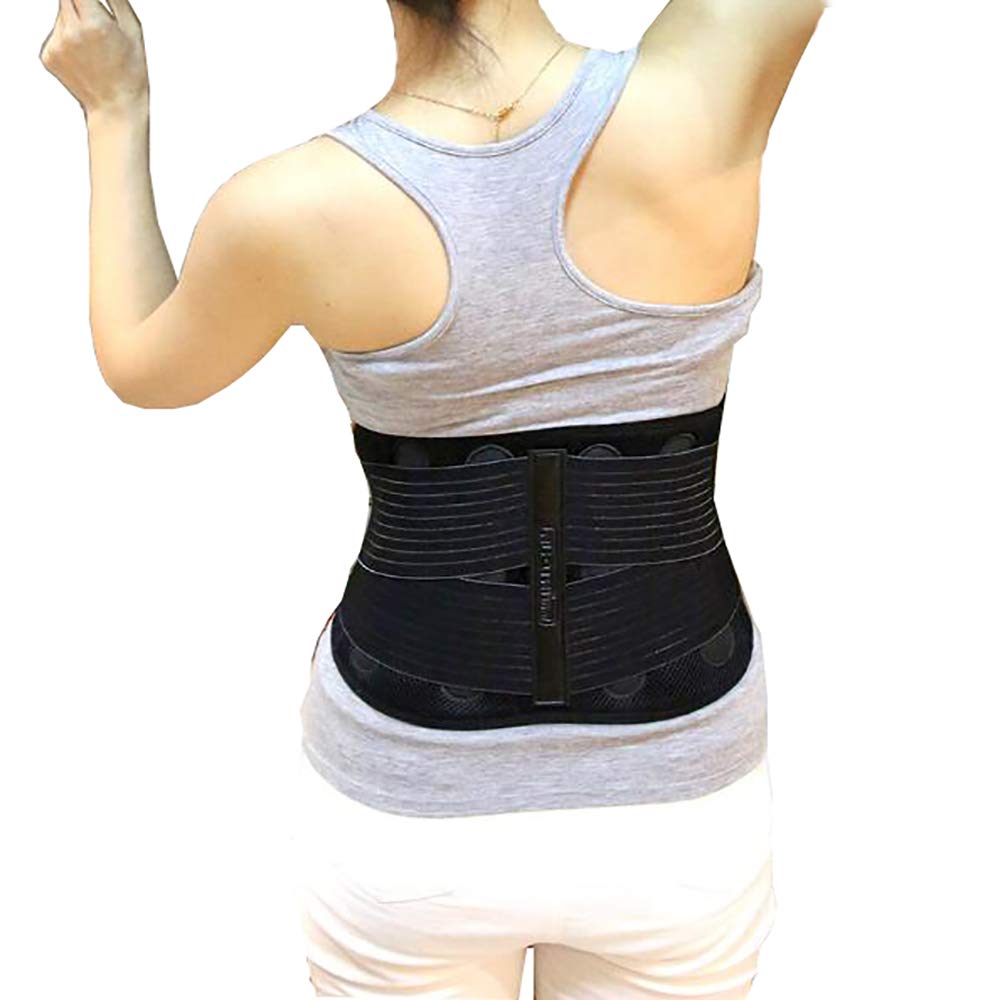 Faja Lumbar Fitness - Cinturón de Soporte para la Espalda Ajustable - para Gimnasio, Postura, Levantamiento, Trabajo, Alivio del Dolor - para Hernia de Disco,L