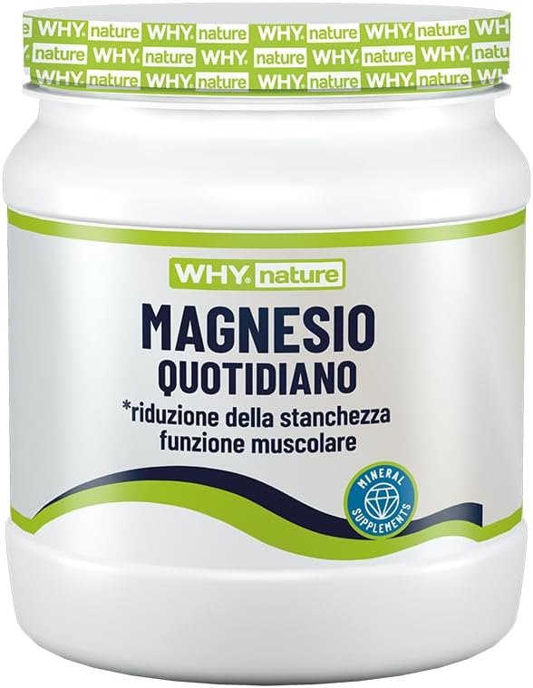 WHY NATURE MAGNESIO Dagelijks – Voedingssupplementen Magnesium – Minerale zouten Voedingssupplementen Vermoeidheid – Elektrolytenadditieven – Glutenvrij – 300 g