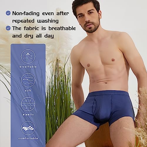 Bamboo Cool Mens Underwear Trunks For Man Soft Waistband Open-Fly No-Ride-Up Trunk Boxers Excellent Support Briefs thumb #4