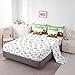Manfei Pixelated Comforter Set 7 Pcs,Geometric Patchwork Grid Kids Bed Set,Games Miners Comforter,Brown Green Bedding Twin with Comforter,Fitted Sheet,Flat Sheet,Pillowcases,Pillow Covers