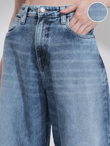 Image of Tokyo Talkies Women Cotton Baggy Jeans | Machine wash