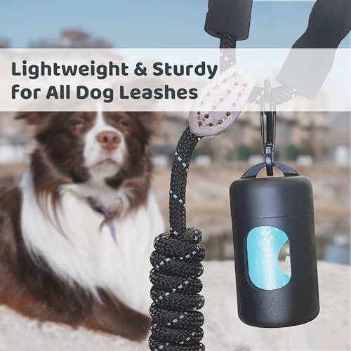 Image of Dog Poop Bag Dispenser for Leash with Snap Clip, Skin-friendly Texture Waste Bag Holder for Dog Walks and Cats, Pets Litter Bag Container, Indoor & Outdoor Use (Black, 1)