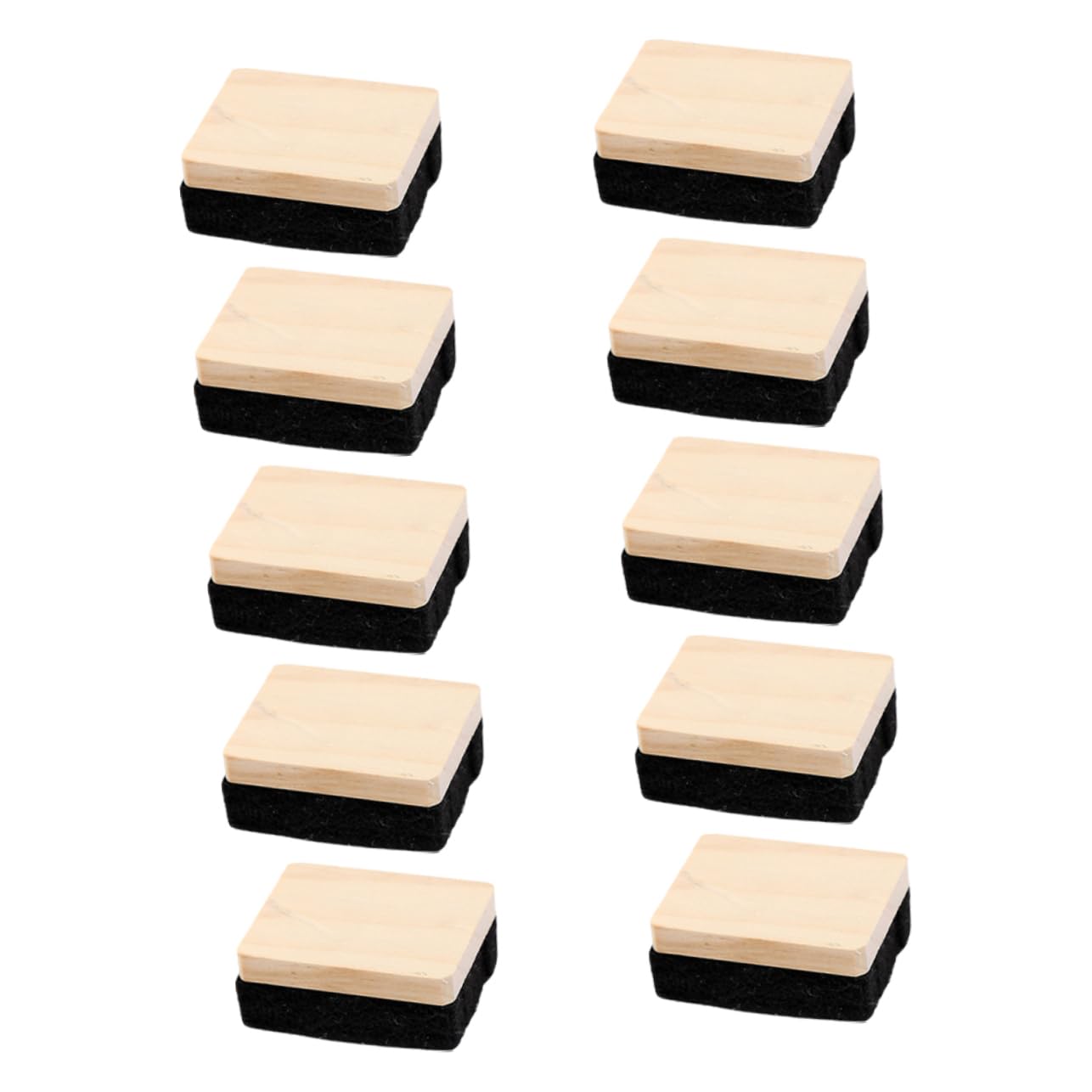VILLCASE 5 Sätze Radiergummi Whiteboard-radierer Weiße Tafel Kreidereiniger Mini-tafellöscher White Board Teller Weiß Tragbarer Tafelradierer Mini-trockenradierer Hölzern 10 Stücke * 5