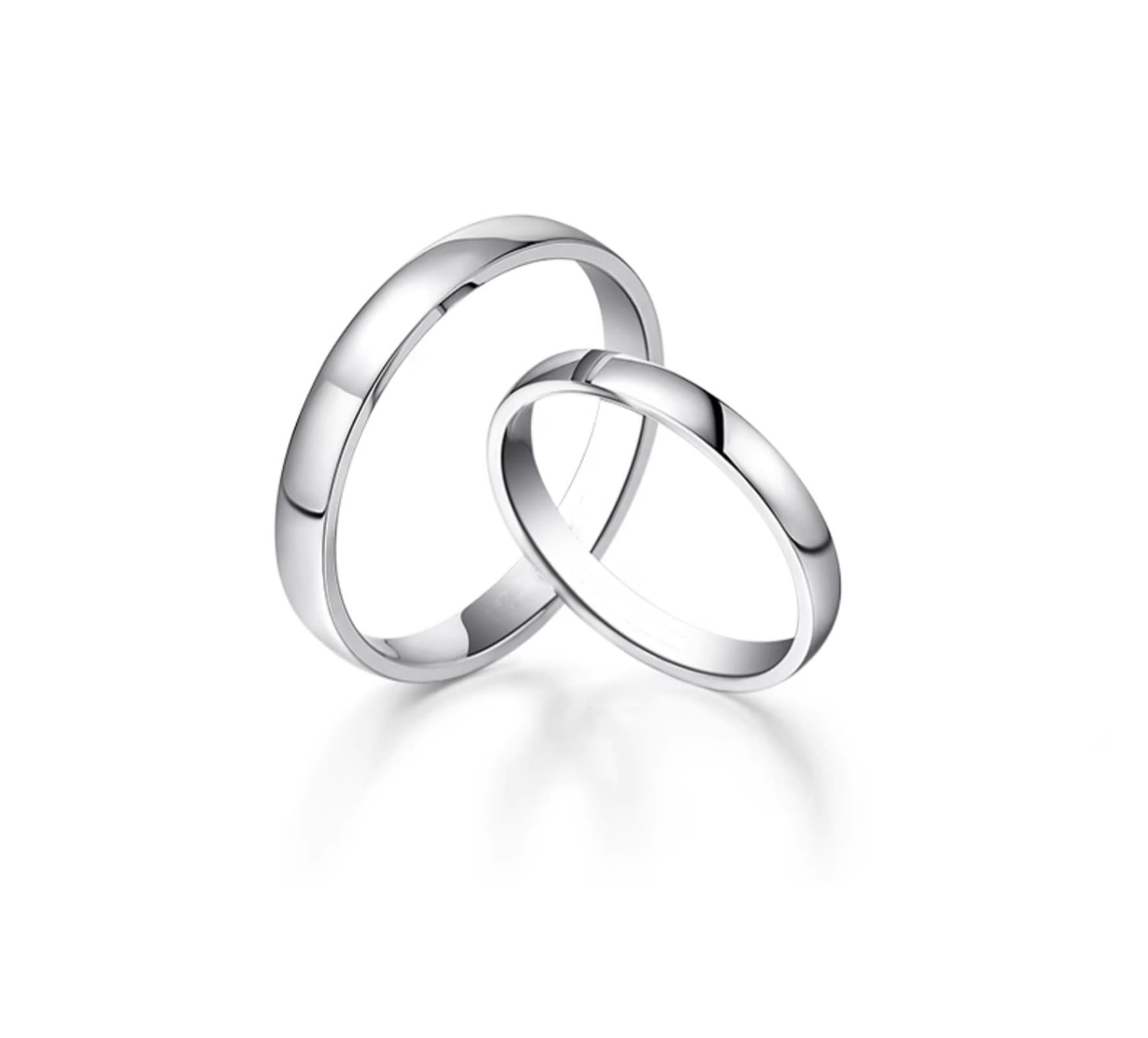 KnSam Gioiello in vero oro bianco PT950/9 K/14 K/18 K, anello di fidanzamento classico, in oro bianco 18/14/9 carati, misura 47-70