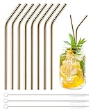 PERFEKT FÜR JEDEN ANLASS: Die Metalltrinkhalme sind ein nachhaltiges Produkt ohne Plastik und das perfekte Zubehör um Erfrischungsgetränke wie Eiskaffee, Cocktails, Heißgetränke wie Latte Macchiato und heiße Schokolade stilvoll und praktisch zu genießen