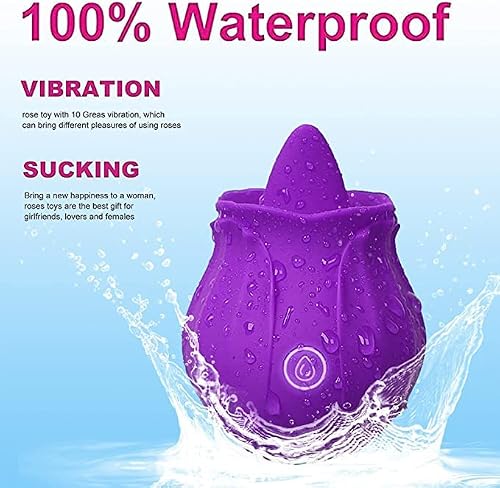 2024 New Roses Shape Sucker for Women Toy Sex Tongues Quiet 10 Speed Adult Toys Waterproof Automatic Electric Adult Toys Machine Pleasure Gifts-Purple-S42