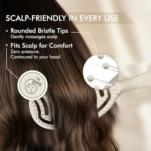Image of IKONIC Me Spiral Vent Hair Brush IKM-2119 Eco Conscious, Flexible Detangling Brush, Anti Frizz Ion Bristles, Heat Safe Fast Dry Vented Design, Scalp Massage, All Hair Types - Sand Beige