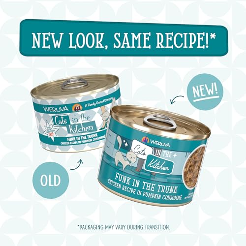 Image of Weruva Cats in The Kitchen, Funk in The Trunk with Chicken in Pumpkin Consomme Cat Food, 6oz Can (Pack of 24)
