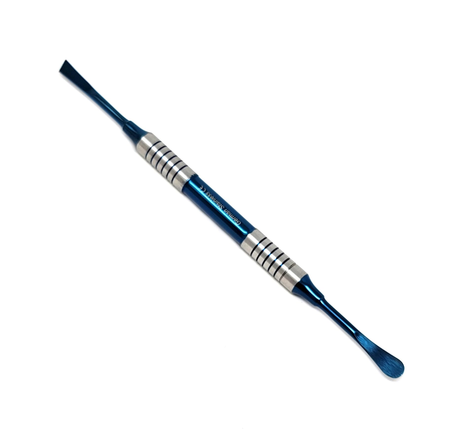 Professional Dental Periosteal Elevator, Stainless Steel with Blue Titanium Coated Tips (West W2)