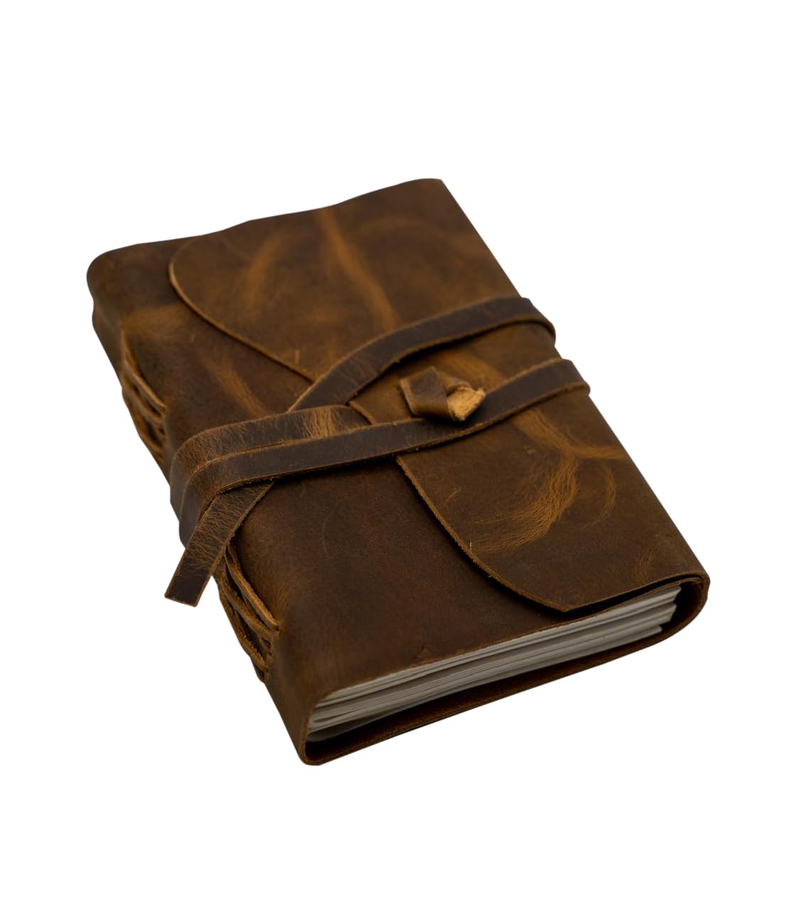 MAD MUNKEE Leather Journal Notebook Handmade Light Brown Vintage 9x6 Unlined Writing Journal with 240 Pages Leather Diary, Travel Scrapbook,