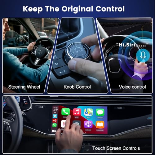 Carlinkit 3.0 inalámbrico CarPlay Adaptador Compatible con Audi/Porsche/Volvo/Mercedes/VW/KIA/Hyundai, configuración de Dos Cables