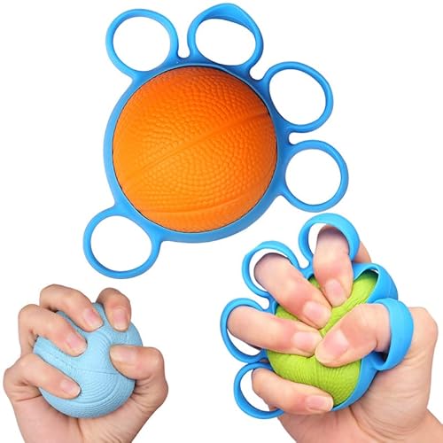 Finger Exercise Ball, Grip Ball Hand Therapy Squeeze Relief Stress Ball Strengthener, Hand Grip Strength Trainer for Exercise and Physical Therapy