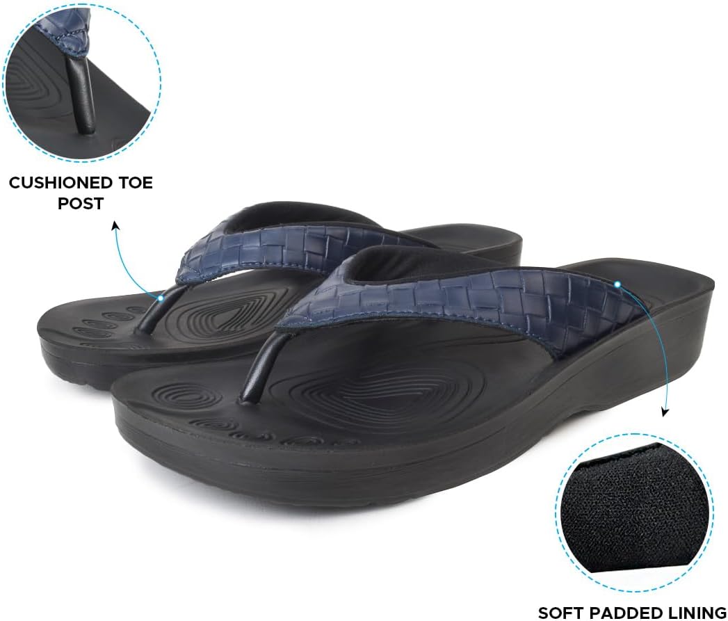 AEROTHOTIC Flip Flops for Women with Arch Support Plantar Fasciitis Orthopedic Cushioned Footbed Comfortable Non-Slip Sole with Padded Straps Dressy Casual Recovery Women Sandals - Image 6