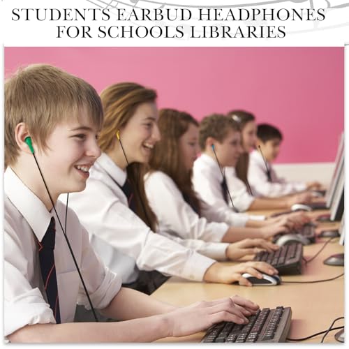 Image of Konohan 160 Packs Bulk Earbuds with Wire Earphones Classroom Wired Headphones for Students Headphones Individually Bagged, 8 Colors Ear Buds Bulk for Classroom School Library(Bright Color)