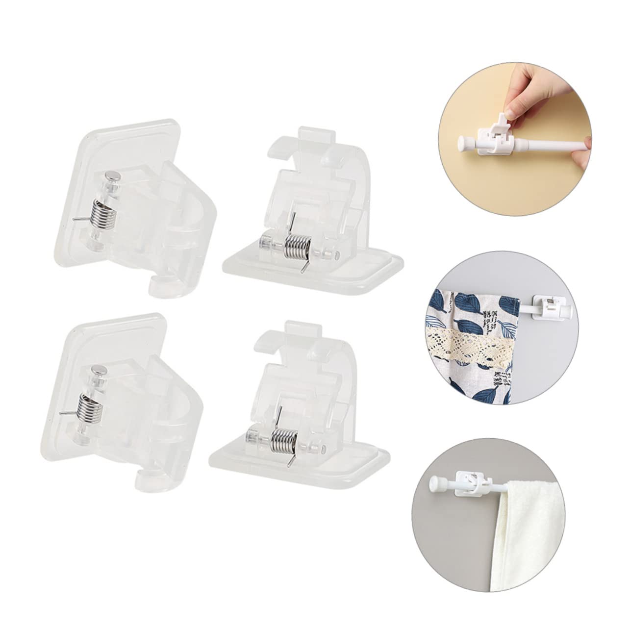Alipis 3 Ensembles Crochet Collant pour Tringle À Rideau Vis Tringles À Rideaux en Or Pendaison Baie Filet Belvédère Crochets De Tringle À Rideau Étagère Double Blanche Abdos 4 Pièces * 3