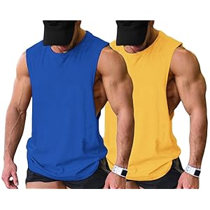 COOFANDY Men Workout Tank Top Gym Bodybuilding Sleeveless Muscle T Shirts Cut Off Shirts
