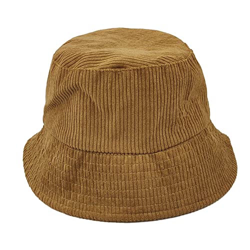 Sun Hat Women's Corduroy Bucket Hats Outdoor Panama Winter Cap Fishing Unisex Bucket Caps Men Casual Green #TOP4