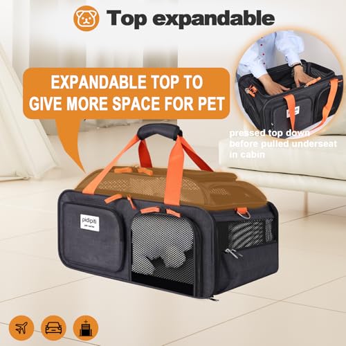 19x13x9-TSA-Approved-top-Expandable-pet-Carrier-for-Small-Dog-Puppy-cat-up-to-12-15-lbs-Weight-and-185-Length-for-Southwest-Allegiant-Spirit-Canada-AirlinesBlack 19x13x9 TSA Approved top Expandable pet Carrier for Small Dog Puppy cat up to 12 15 lbs Weight and 185 Length for Southwest Allegiant Spirit Canada AirlinesBlack