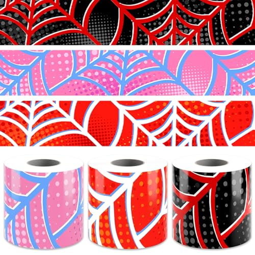 98ft Spider Web Bulletin Board Borders Classroom Bulletin Board Trim Self Adhesive Borders Decorations for Party School Blackboard Chalkboard Desk Wall Decor (Black, Red, Pink)