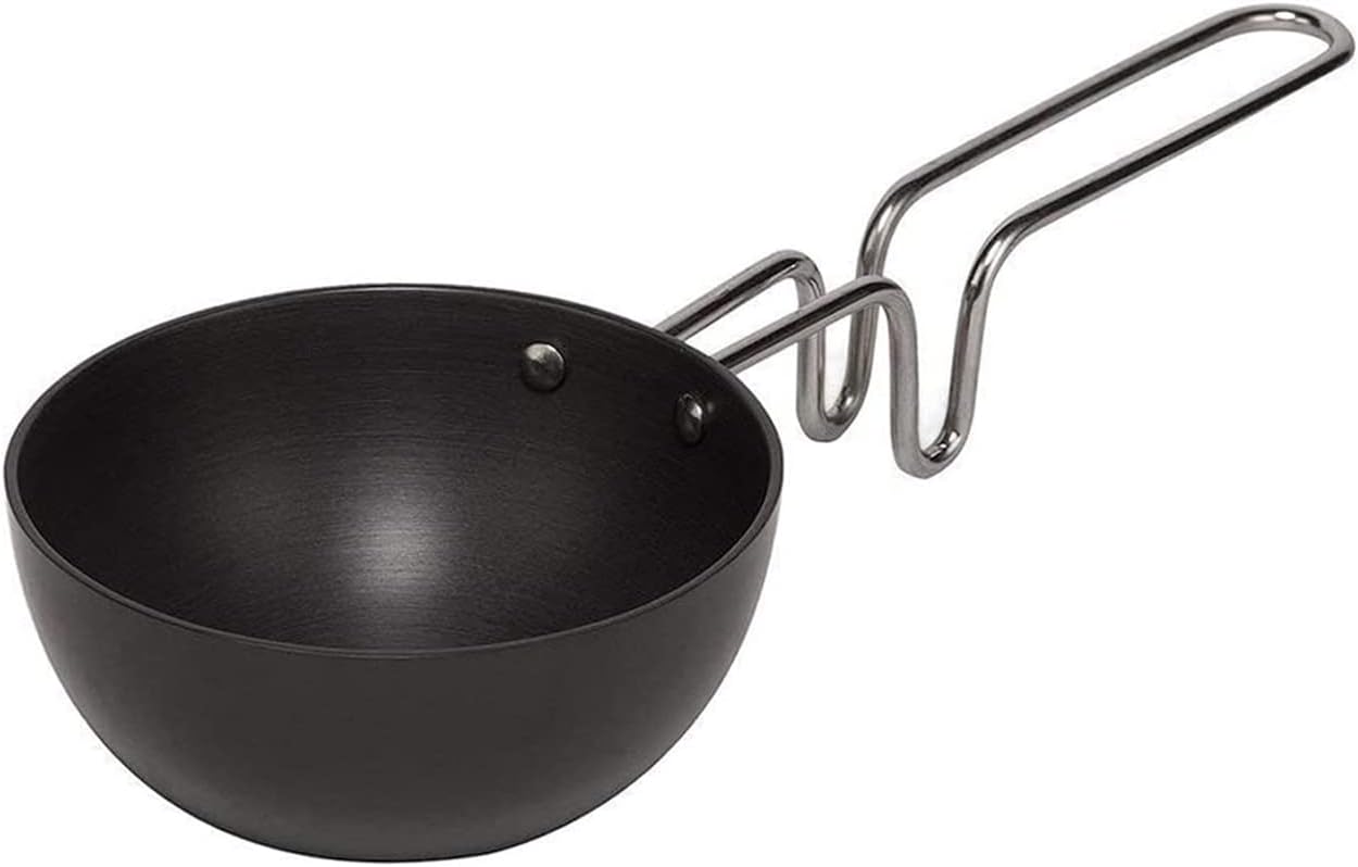 Satre Online and Marketing Hindalco Aluminium Kadhai Size No-12 with Hindalco Aluminium Tadka Pan Combo Set of 2,Aluminium Kadai with Tadka Pan,Indian Frying Pan or kadai,color-Black