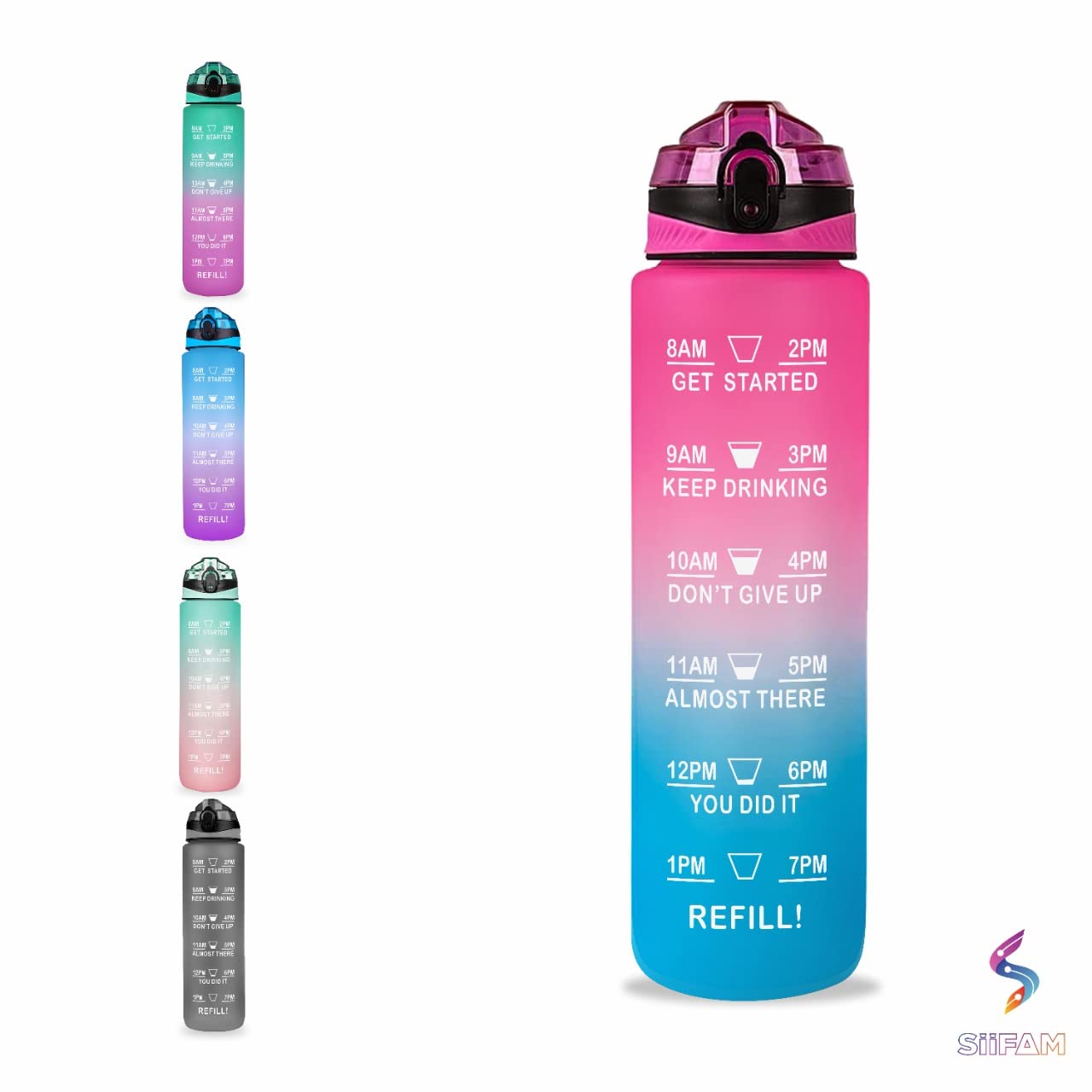 Motivational Water Bottle - BPA Free & Leak Proof -7