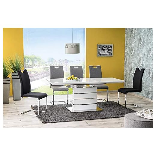 LUENRA ORUNIS III utdragbart matbord för 8–10 personer (utdragbar) 160 (220) cm x 90 x 76 cm, MDF vit
