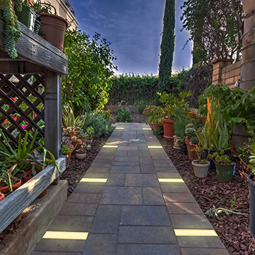 Image of LUMENGY Paver Light 3x8 Inch (2.95x7.87), 2700K Warm White, Glare-Free Brick Lighting for Driveways, Walkways, Pool Decks and Patios, 12V Hardwired, IP67 Waterproof, Drive-Over Rated