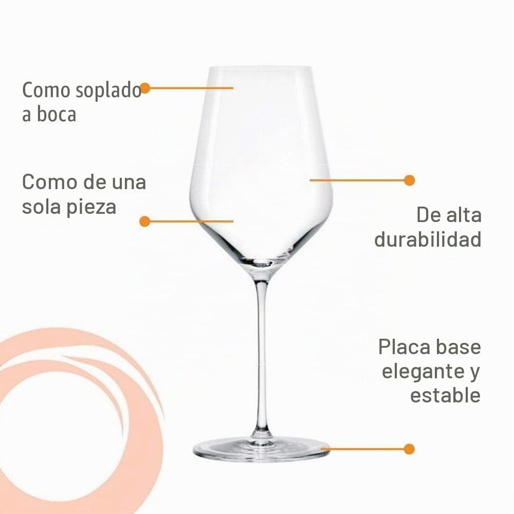 Stölzle Lausitz Vaso de vino tinto STARlight 510ml I Set de 6 vasos de vino tinto aptos para el lavavajillas I Set de vasos de vino tinto inastillables I vasos de vino altamente funcionales