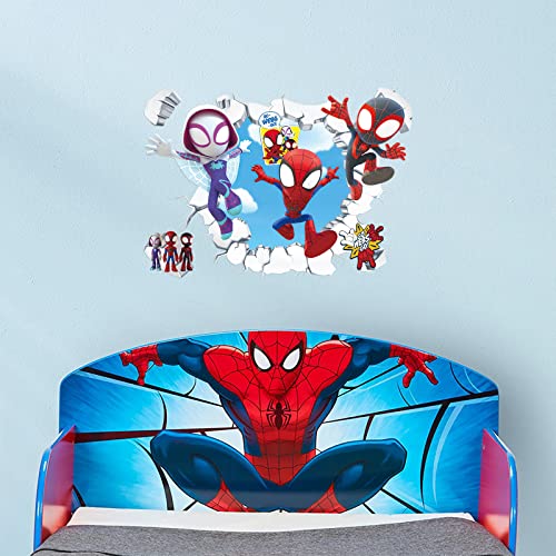 Spiderman Wall Stickers Boys Cartoon Bedroom Background Wall Decoration Self-Adhesive Wall Sticker Pvc Material 3D Cartoon #TOP3