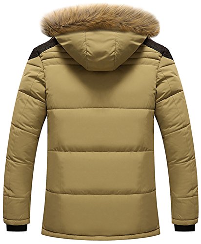 Image of chouyatou Men's Winter Removable Hooded Frost-Fighter Sherpa Lined Midi Packable Parka Jackets