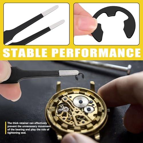 Mardatt 211 Stück 14 Größen E-Clips Sortiment Set, E-Clip Sicherungsringe - 1.5mm, 2mm, 3mm, 4mm, 5mm, 6mm, 7mm, 8mm, 9mm, 10mm, 12mm, 15mm, 19mm, 22mm (Schwarz)