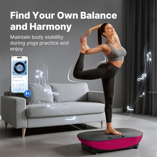 Image of MERACH Vibration Plate Exercise Machine, Vibrating Platform for Lymphatic Drainage Weight Loss Muscle Activation, Full Body Home Exercise Equipment with LED Touch Screen Bluetooth Pull Cord