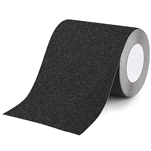 Image of Qingluan Anti Slip Tape Heavy Duty Grip Tape Non Slip Stair Treads Waterproof High Traction Safety Tape for Indoor Outdoor Stairs Steps Floors (Black, 5.9 Inch x 32.8ft)