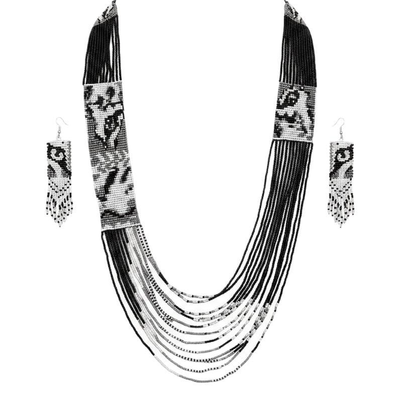 Gerdan ucraniano LKBEADS cascada con cuentas, collar artesanal tradicional premium de diseño multicolor