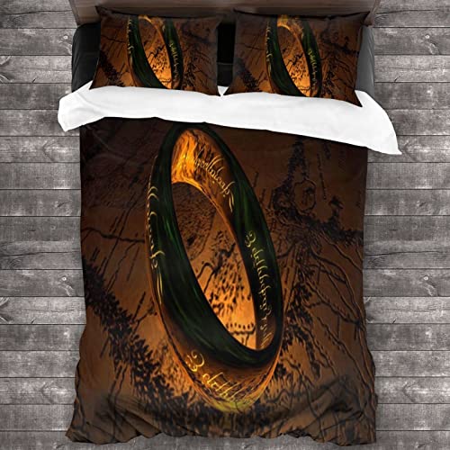 BybAgs Bedding Set 140 x 200 cm Bed Linen 140 x 200 cm Green Microfibre 3D Duvet Cover Double Size for Men Women Teenagers Children (2,220 x 240 cm + 50 x 75 cm x 2)