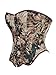 QIAIYALA Vintage Fishbone Print Renaissance Floral Fashion Corset Tops for Women Bustier Lace Up Boned Overbust Lingerie S