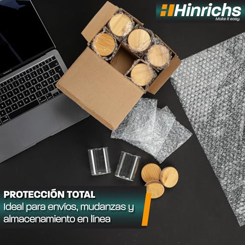 Miniatura 7 de Hinrichs Rollo De Papel Burbujas 10m X 40cm - Ideal Para Envíos, Embalajes Y Mudanzas - 100 Reciclable - Plástico De Burbujas Como Material De Embalaje - Material De Amortiguación