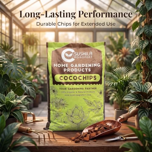 Image of Sushila Agrofert Coconut Husk 3Kg Natural Low EC Coco Chips Soil Enhancer for Gardening Potting Mix Orchid Houseplant Root Aeration Moisture Retention for All Types of Plants