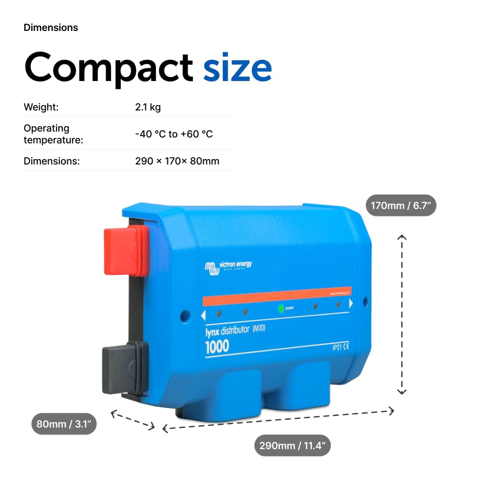 Victron Energy Lynx Distributor - Modular M10 DC Bus Bar with 4 Fuses