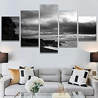 SIGNWIN 5 Panel Canvas Wall Art High Contrast Scenery for Home Decorations Ready to Hang - 60