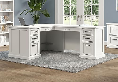 Martin Furniture Modern Wood L-Desk & Return Writing Table &