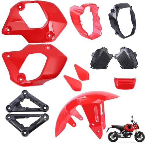 Mokuo Motorcyle Fairing Kit in ABS Material Compatible with 2021-2024 Honda Grom Msx 125 SF, Red Color