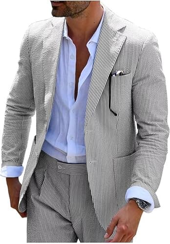 Summer Wear Men Suits 2 Piece Set Beach Wedding Suits for Men Cas...