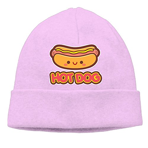 XUri Hot Dog Unisex Beanie Cap Pink