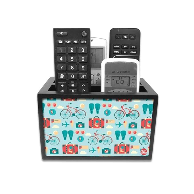 Nutcase Designer Wooden Remote Control Holder Stand Organizer Caddy for TV/AC Remotes-Multipurpose Desk Organiser-6�x4�x4� 4
