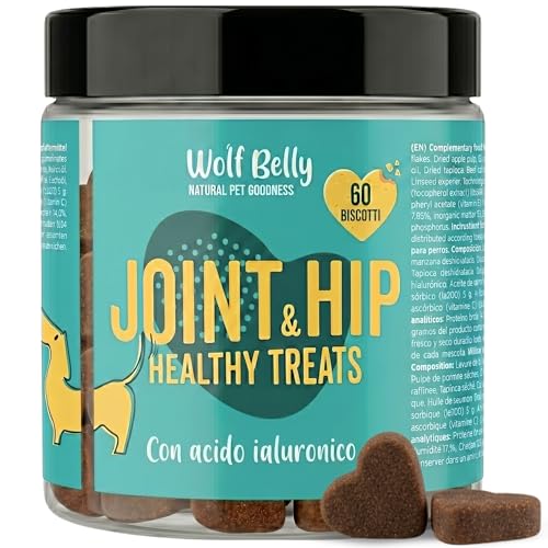 Wolf Belly - Condroprotettore per Cani con Acido Ialuronico (60 Biscotti al Gusto Fegato) Glucosamina, MSM e Collagene | Potente Antinfiammatorio per Articolazioni Forti - Prodotto in Europa